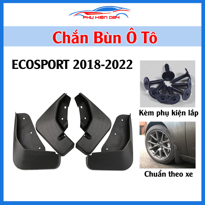 Bộ 4 tấm chắn bùn ô tô Ecosport 2018-2022 nhựa cao cấp