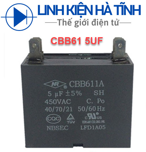 TỤ QUẠT 5UF 450V CBB61 5UF450V LOẠI TỐT