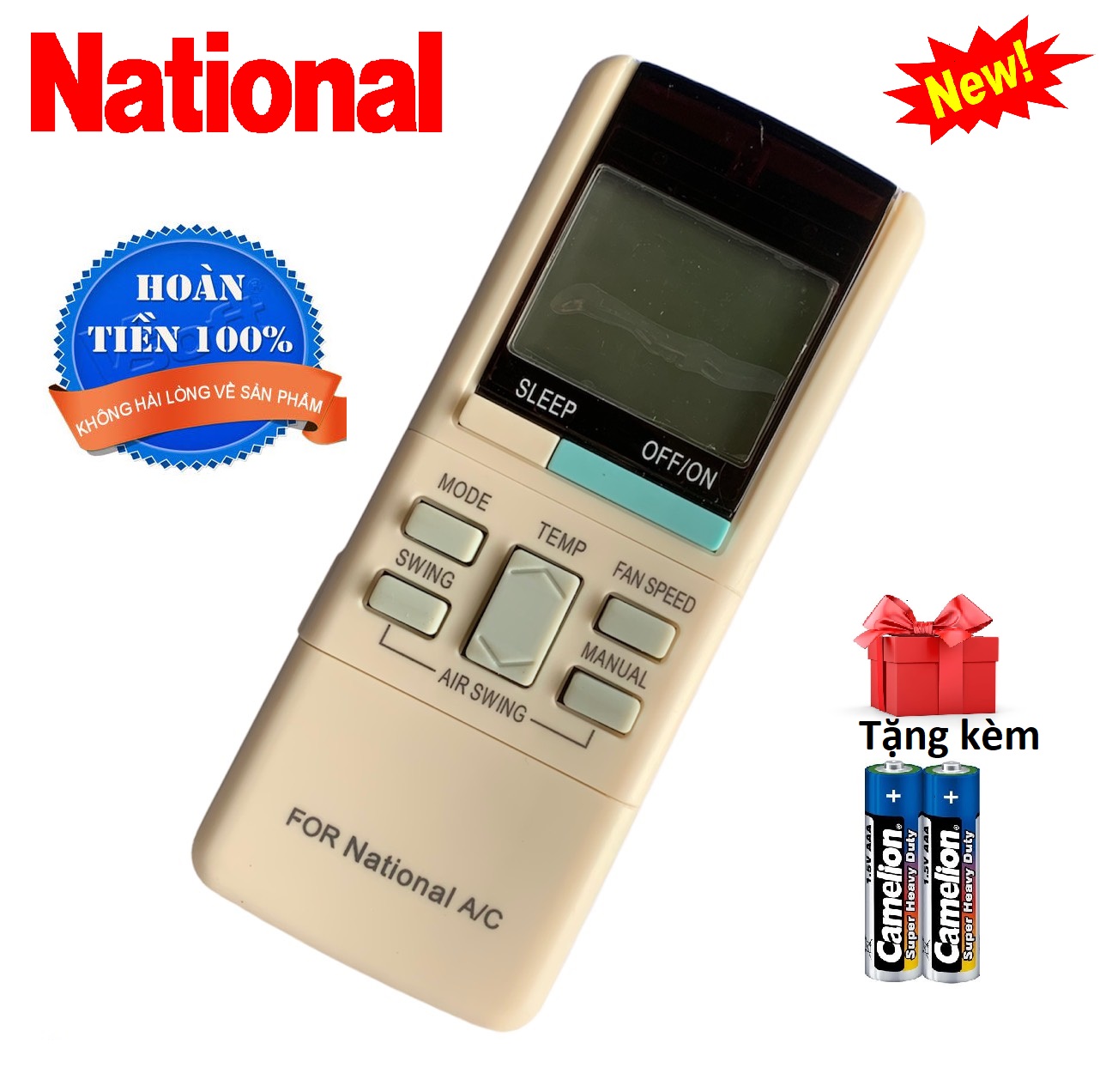 Điều khiển điều hoà National, remote máy lạnh National - Hàng tốt