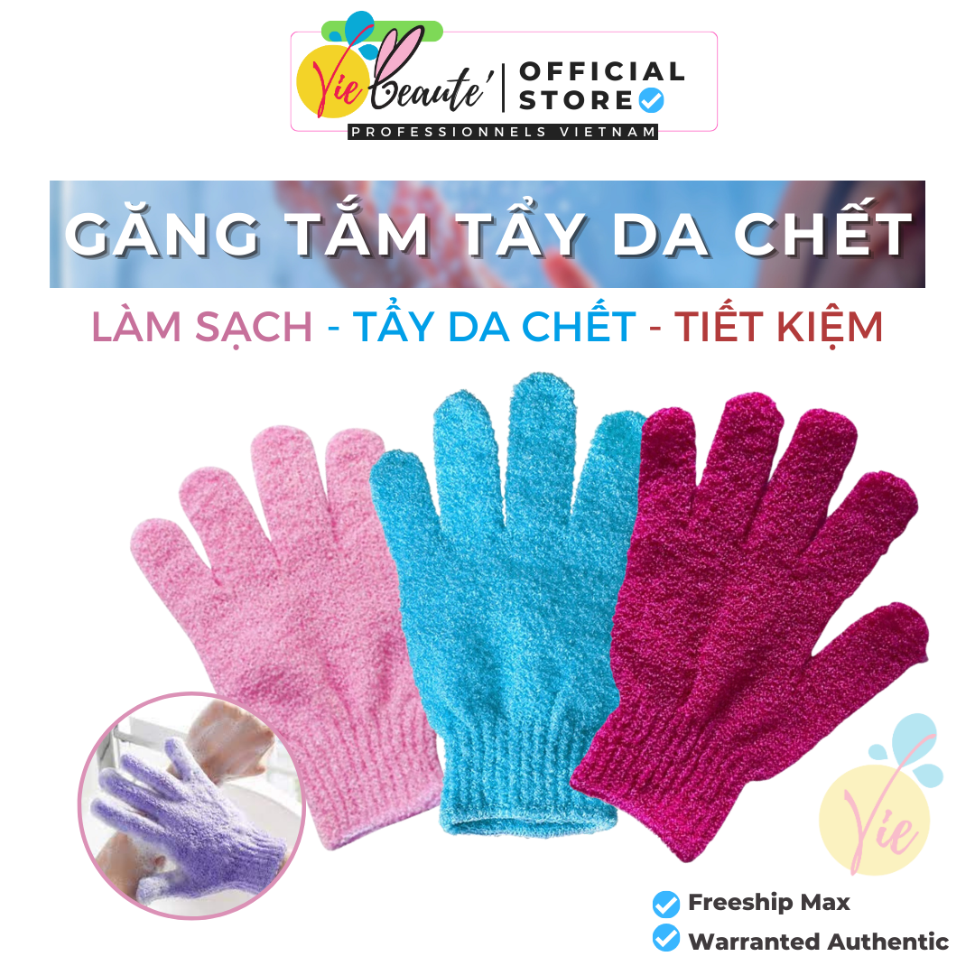 Exfoliating bath gloves