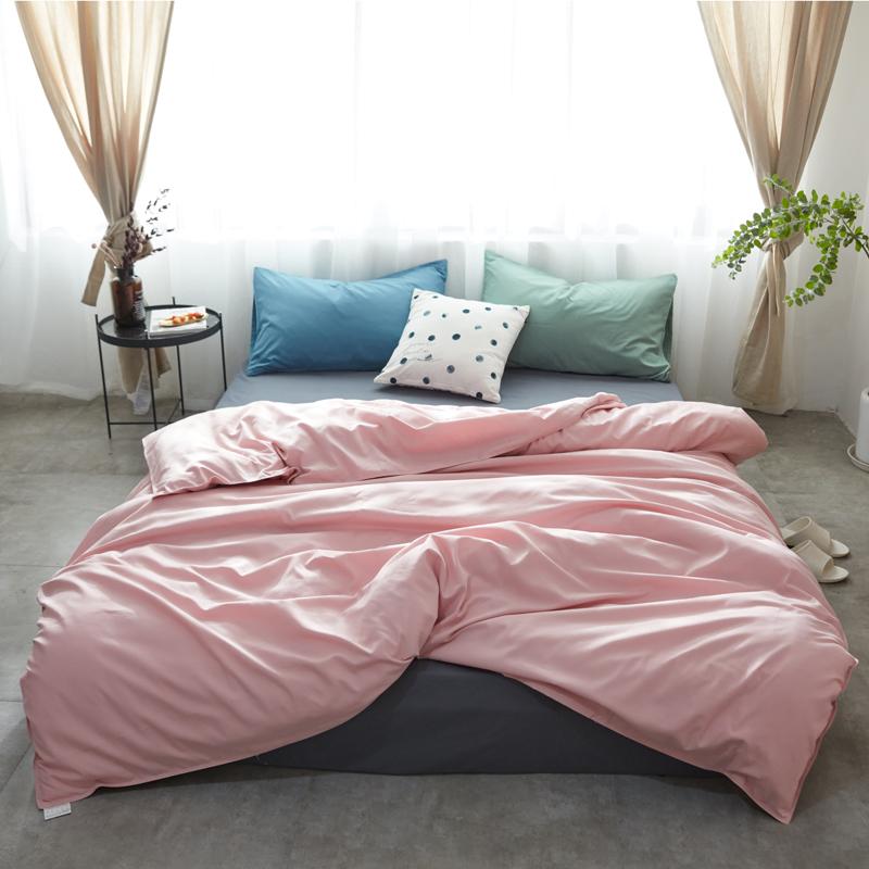 Màu Giản Lược Nổi Danh Trên Mạng Giặt Bằng Nước 100% Cotton Trên Giường Cung Cấp 100% Cotton 1.5m1.8 M Hai Người Ga Trải Giường Vỏ Chăn 4 Bộ Bốn Chiếc