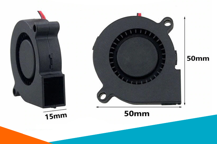 Quạt Sên 12VDC 2800RPM 50x50x15mm quạt hút, quạt tản nhiệt cho bảng mạch hay bóng beam