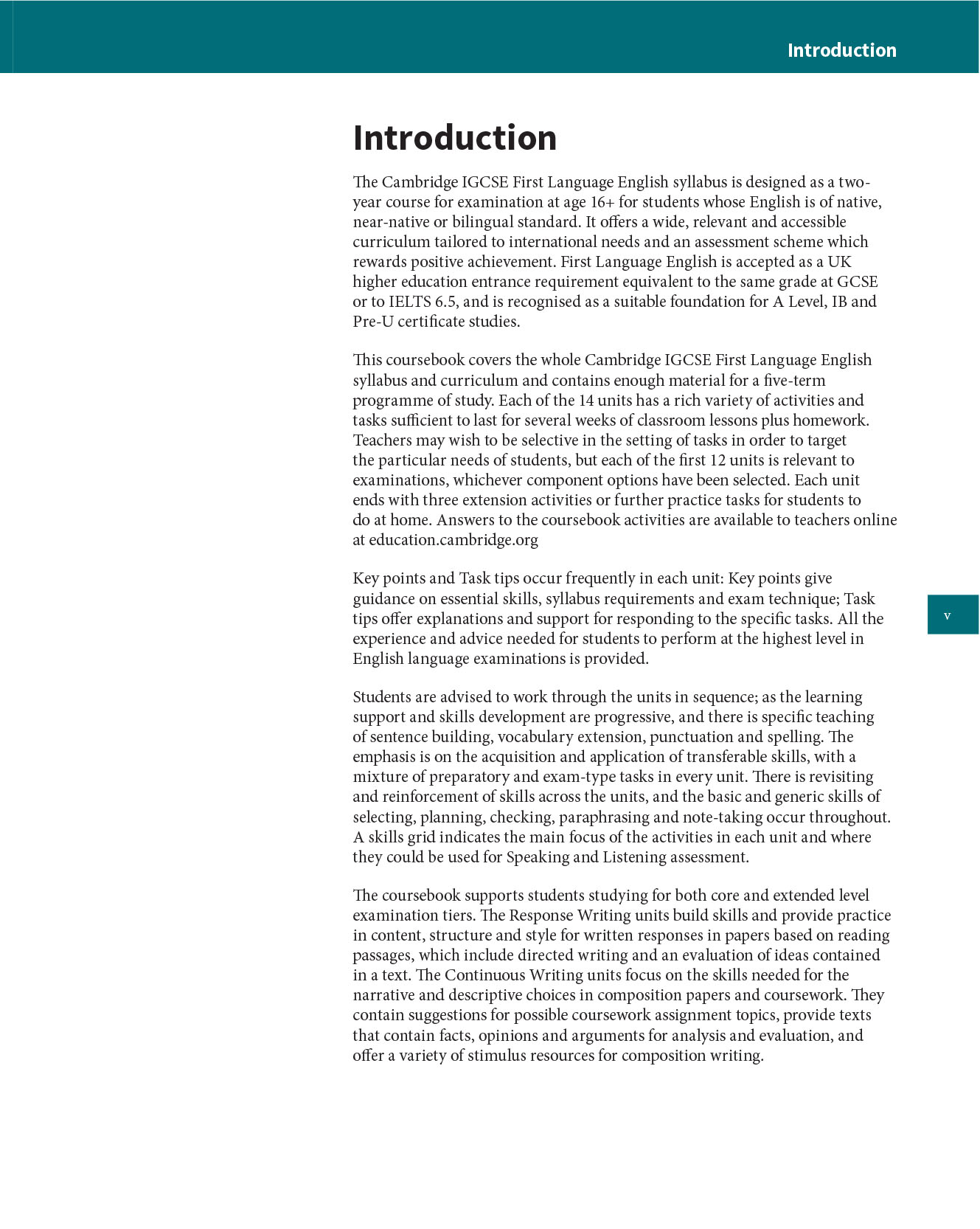 Cambridge IGCSE First Language English. Coursebook