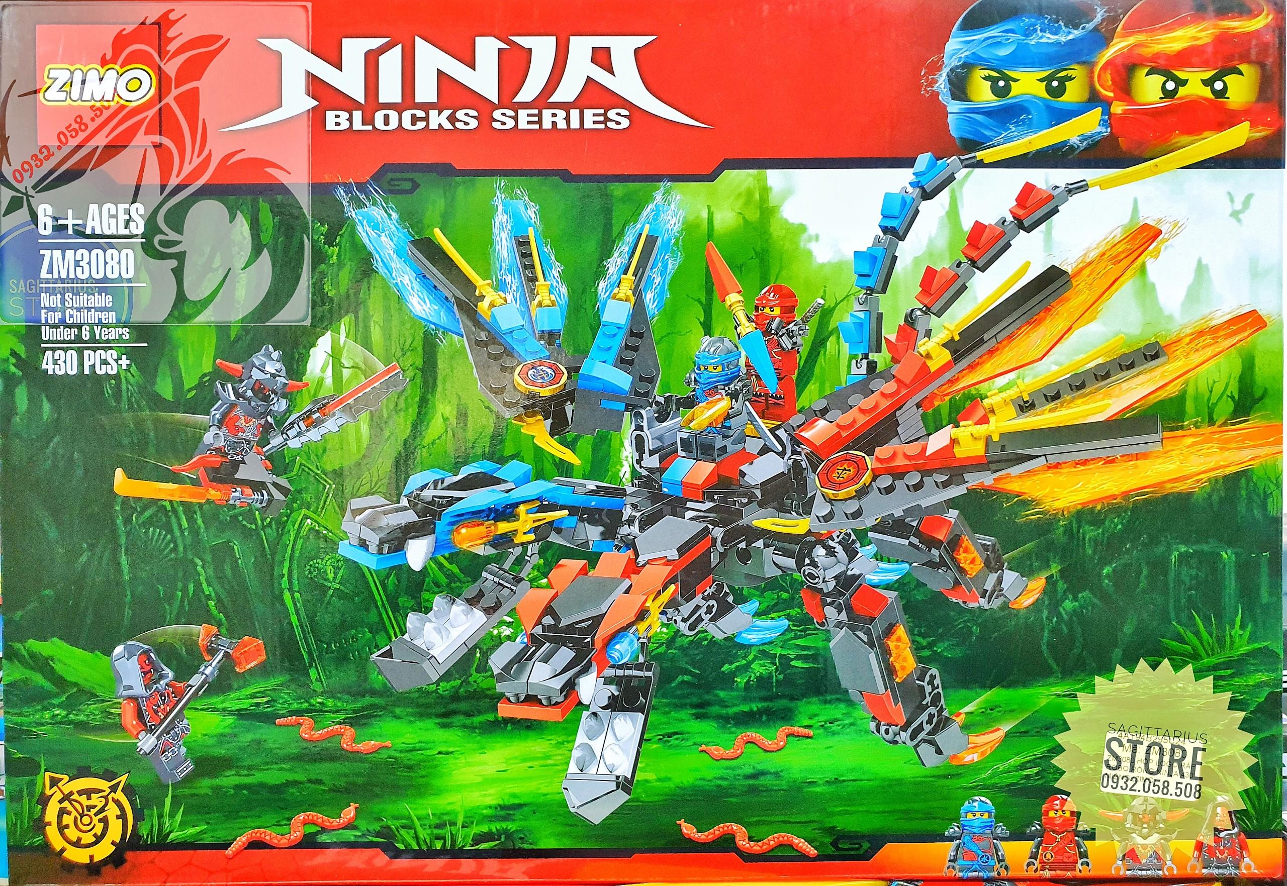[HCM]Bộ Lego Zimo Lắp Ráp Robot Ninja Rồng 2 Đầu ( 430 Mảnh )