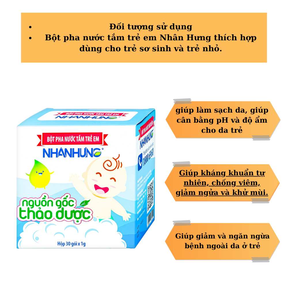 [HCM]BỘT TẮM TRẺ EM NHÂN HƯNG