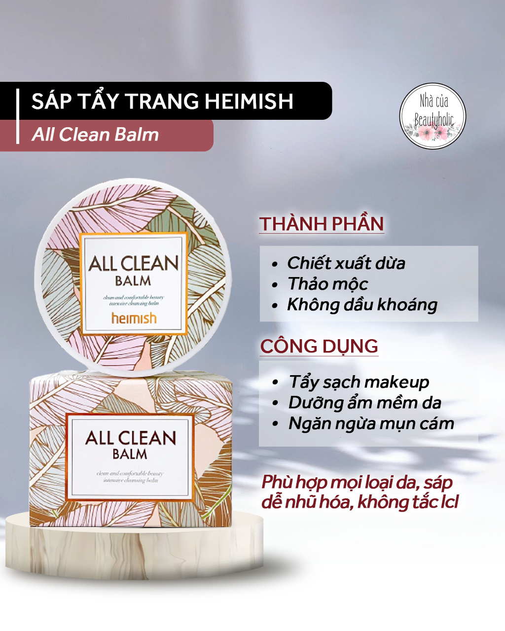 [HCM][Nhacuabeautyholic] Sáp tẩy trang HEIMISH ALL CLEAN BALM