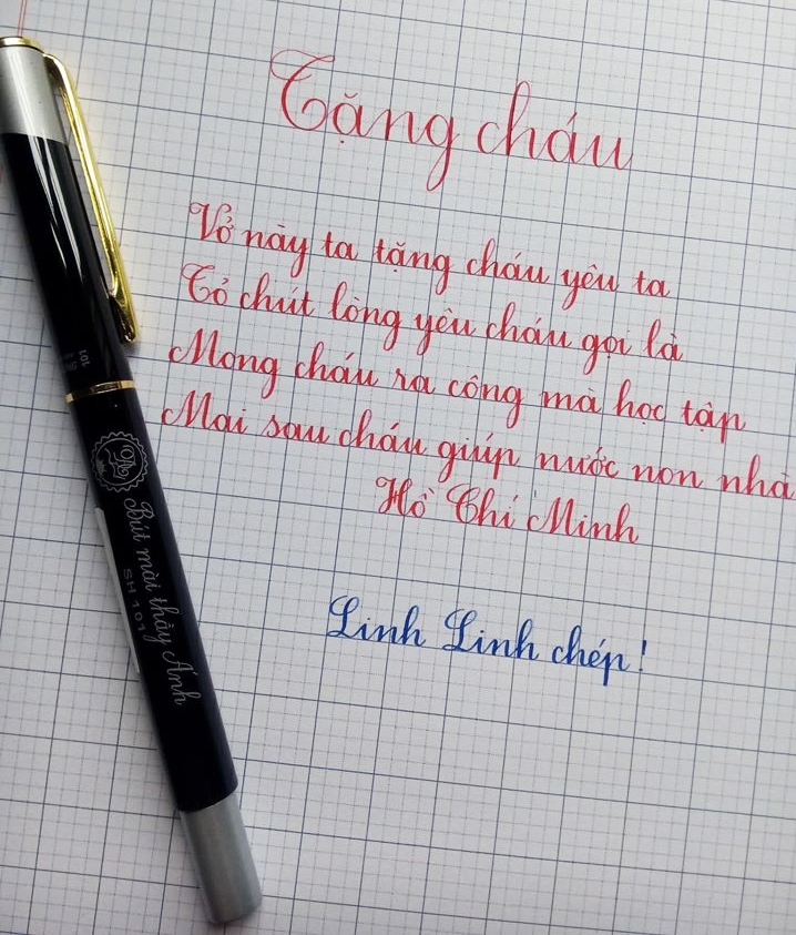 Master Anh's Sharpener Pen Sh101 Practices Beautiful, Bold and Basic Handwriting