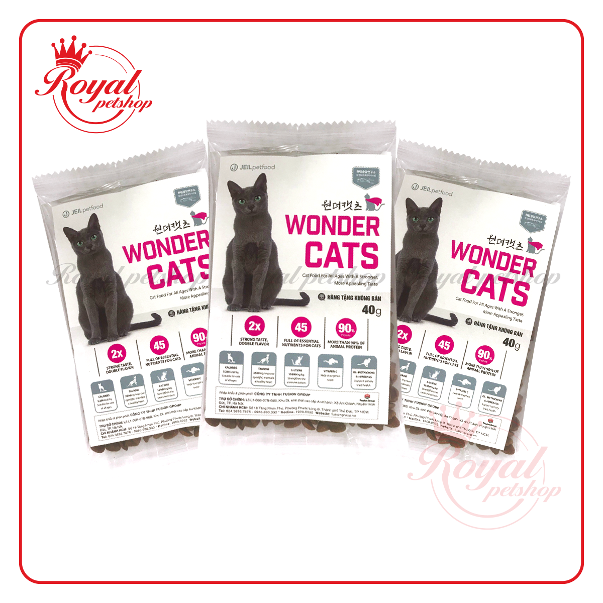 (HÀNG TẶNG KHÔNG BÁN SAMPLE 40GR) - Thức ăn hạt Wonder Cats mèo mọi lứa tuổi nhập khẩu Hàn Quốc