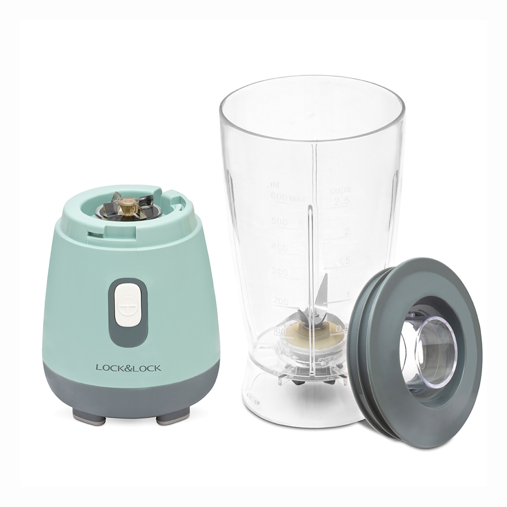 Máy xay sinh tố mini Lock&Lock EJM436 - MàuTrắng/Mint - 600ml 250W - Lưỡi dao inox 4 cánh, nhỏ gọn - Hàng chính hãng - Bảo hành 2 năm