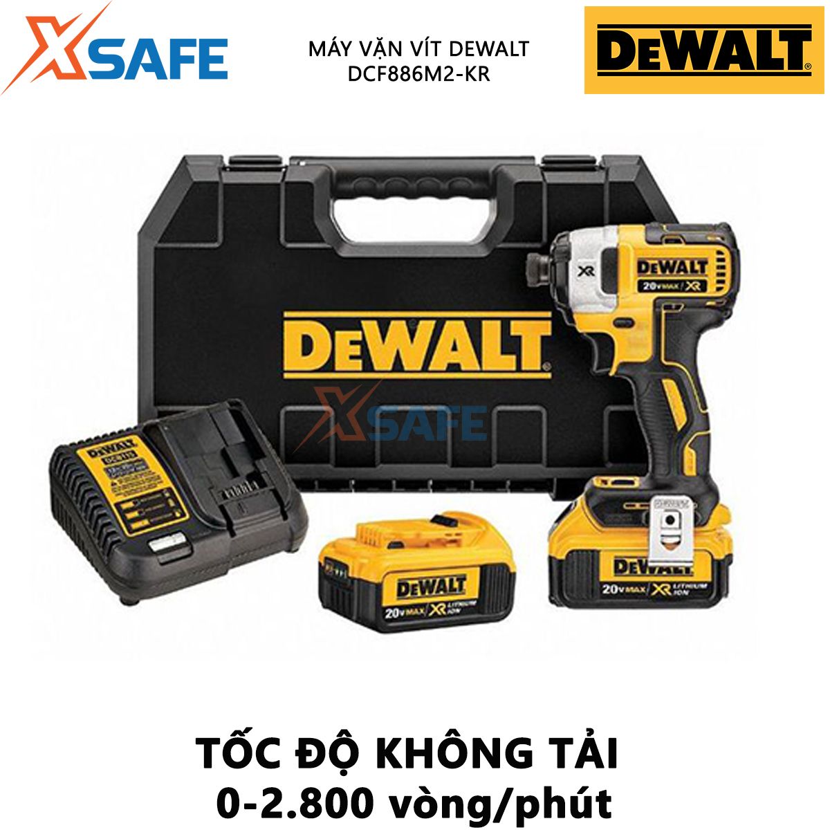 Electric screwdriver battery DeWalt dcf886m2-kr ratcheting screwdriver hand power generation battery 18V, force the maximum 165nm, no-load speed 0-2.800 rpm/min fitted for scooters, cars, truck [xsafe] [Xtool]