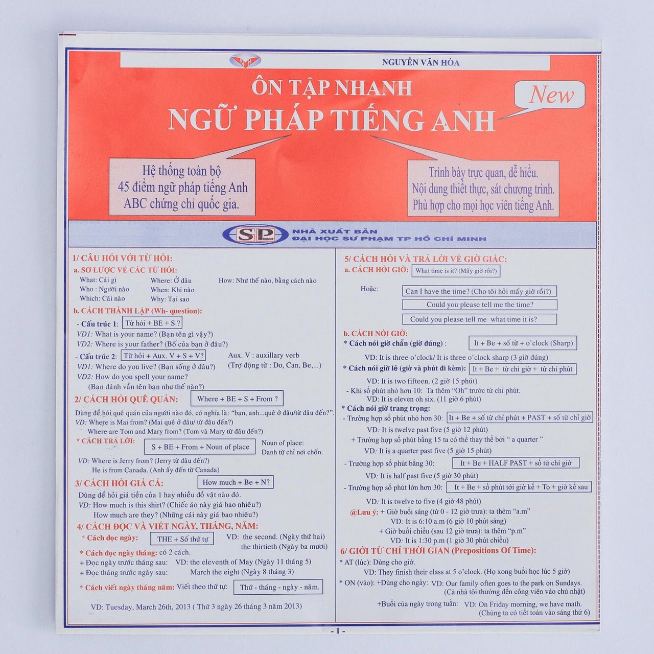 Fahasa - Ôn Tập Nhanh Ngữ Pháp Tiếng Anh