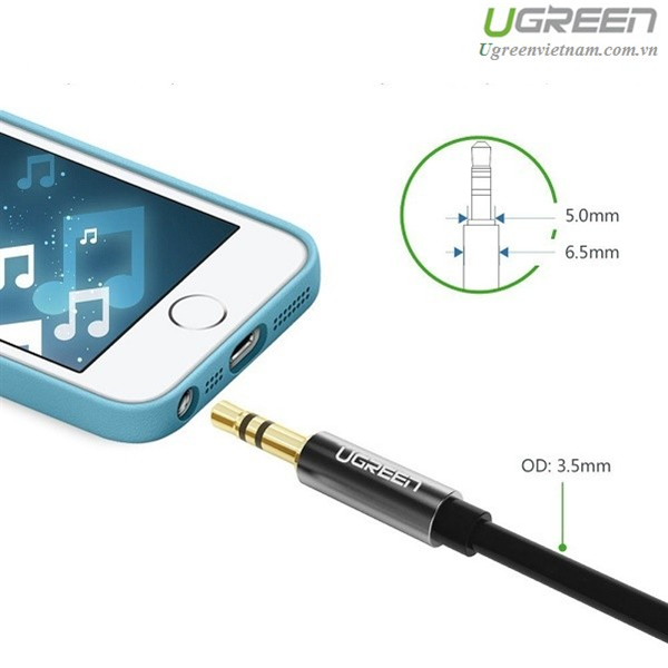 Cáp Audio 3.5mm nối dài 1m  Ugreen 10592 cao cấp
