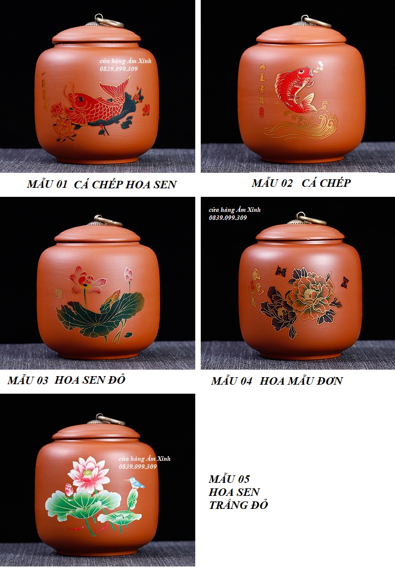 Hũ, Bình đựng trà bằng gốm (cỡ lớn, rất khít)