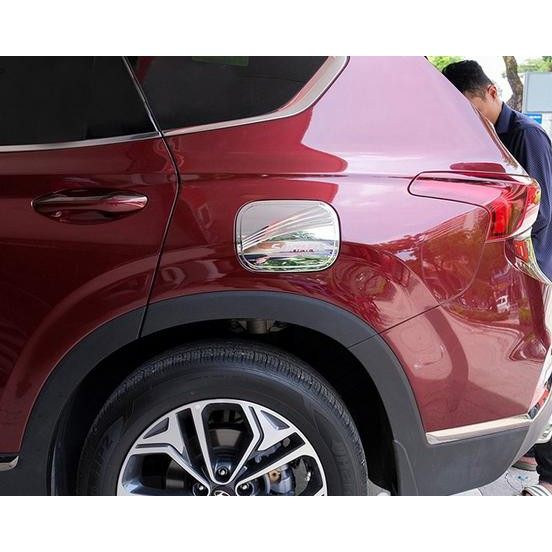 Ốp Nắp Bình Xăng Xe SantaFe 2019 2020 2021 -Mạ Crom ,Có Sẵn Keo 2 Mặt Dán Siêu Chắc, Dễ Dàng Lắp Đặt, Phụ Kiện Trang Trí Ngoại Thất Xe Sang Trọng Hơn