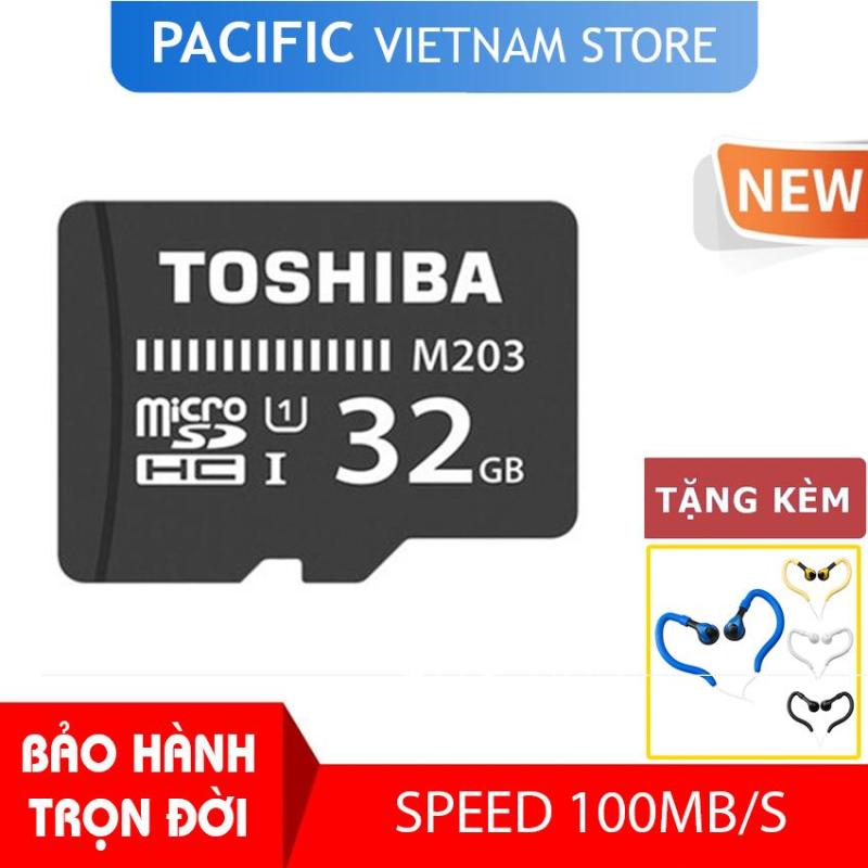 Thẻ nhớ Toshiba 32GB MicroSDHC UHS-I U1 100MB/s - Tặng Tai Nghe Móc Tai Kingrays EA4015