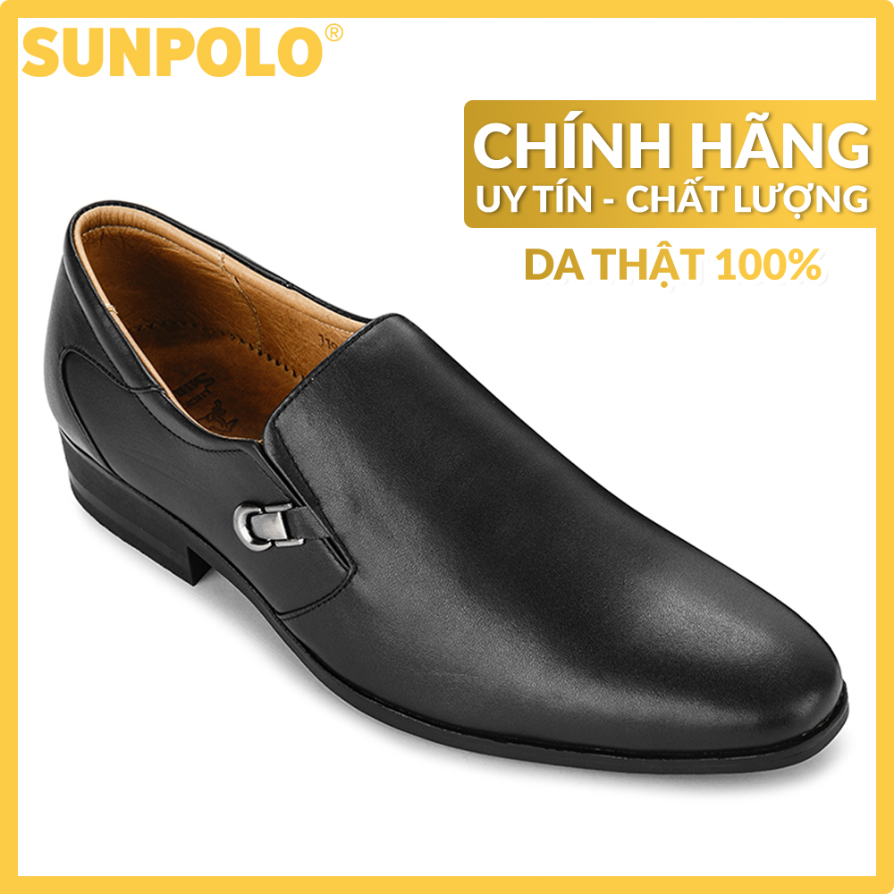 Men leather formal shoes SUNPOLO SUKT119DN (black, brown)