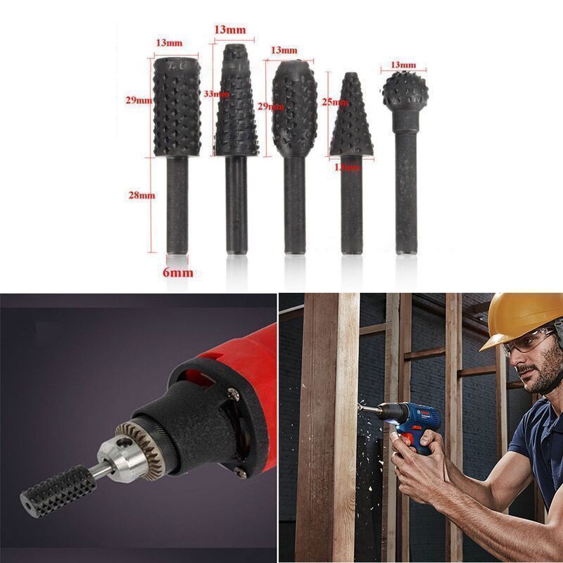 Bộ 5 Mũi Phay Mài Khắc Làm Gỗ Lũa Đa Năng  _ TKDN