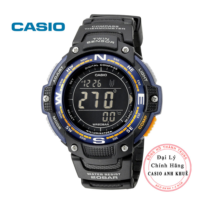 Đồng hồ Casio la bàn, nhiệt kế SGW100-2B