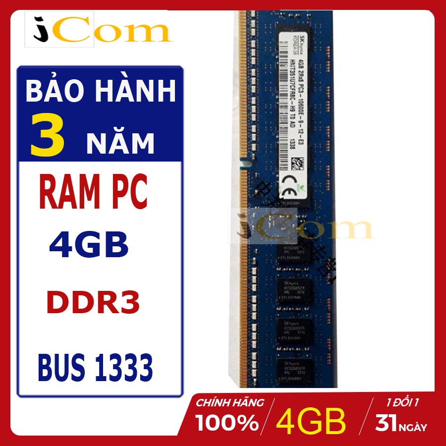 Ram 4GB DDR3 bus 1333 cho PC