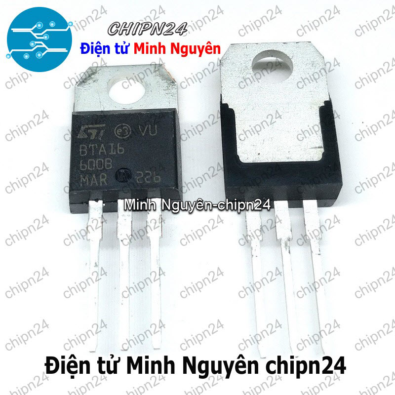 [2 con] (KT1) Triac BTA16-600B TO-220 16A 600V (BTA16-600 BTA16) - HH000684