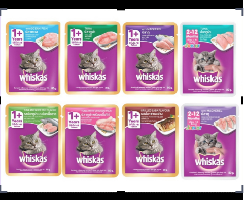 Pate whiskas gói 80g x 24 gói (mix từ 4 vị)