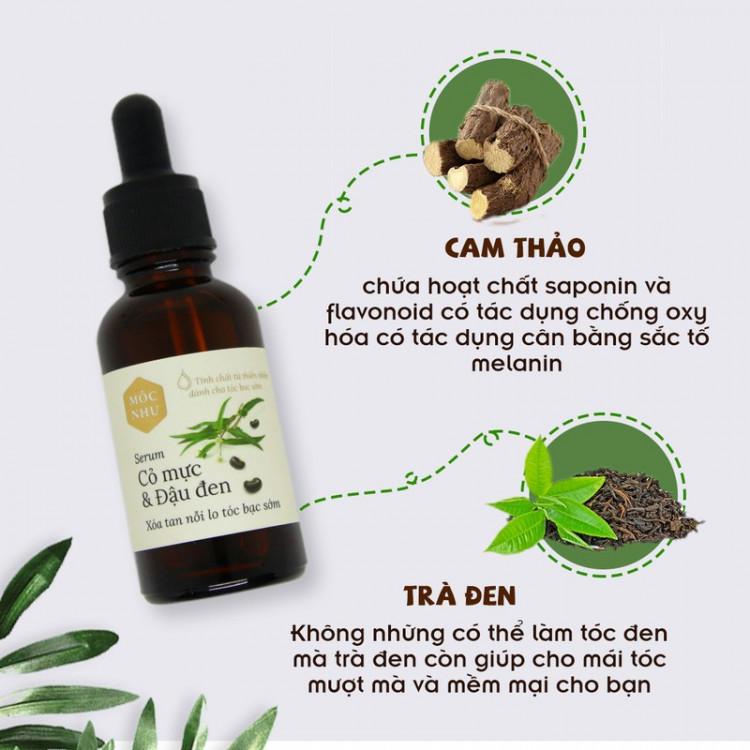 Bộ đôi Serum dưỡng tóc VÀ Dầu gội Cỏ Mực Mộc Nhu