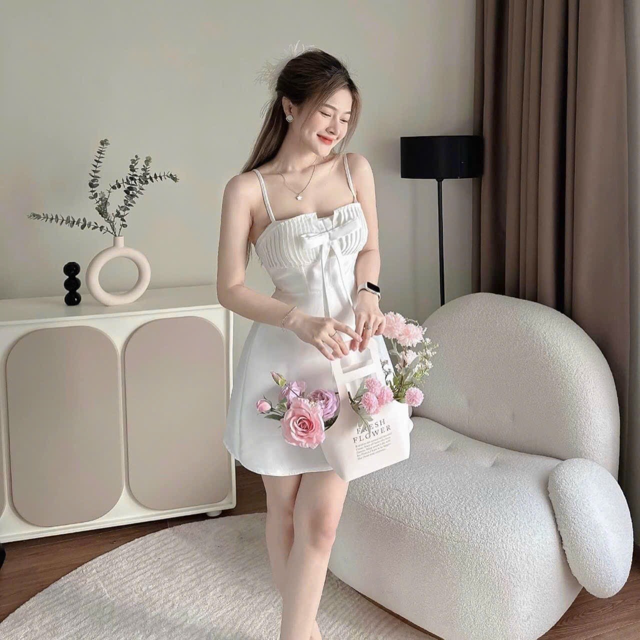 Đầm váy nữ 2 dây đạp ly ngực ( có mut ) nhé khách