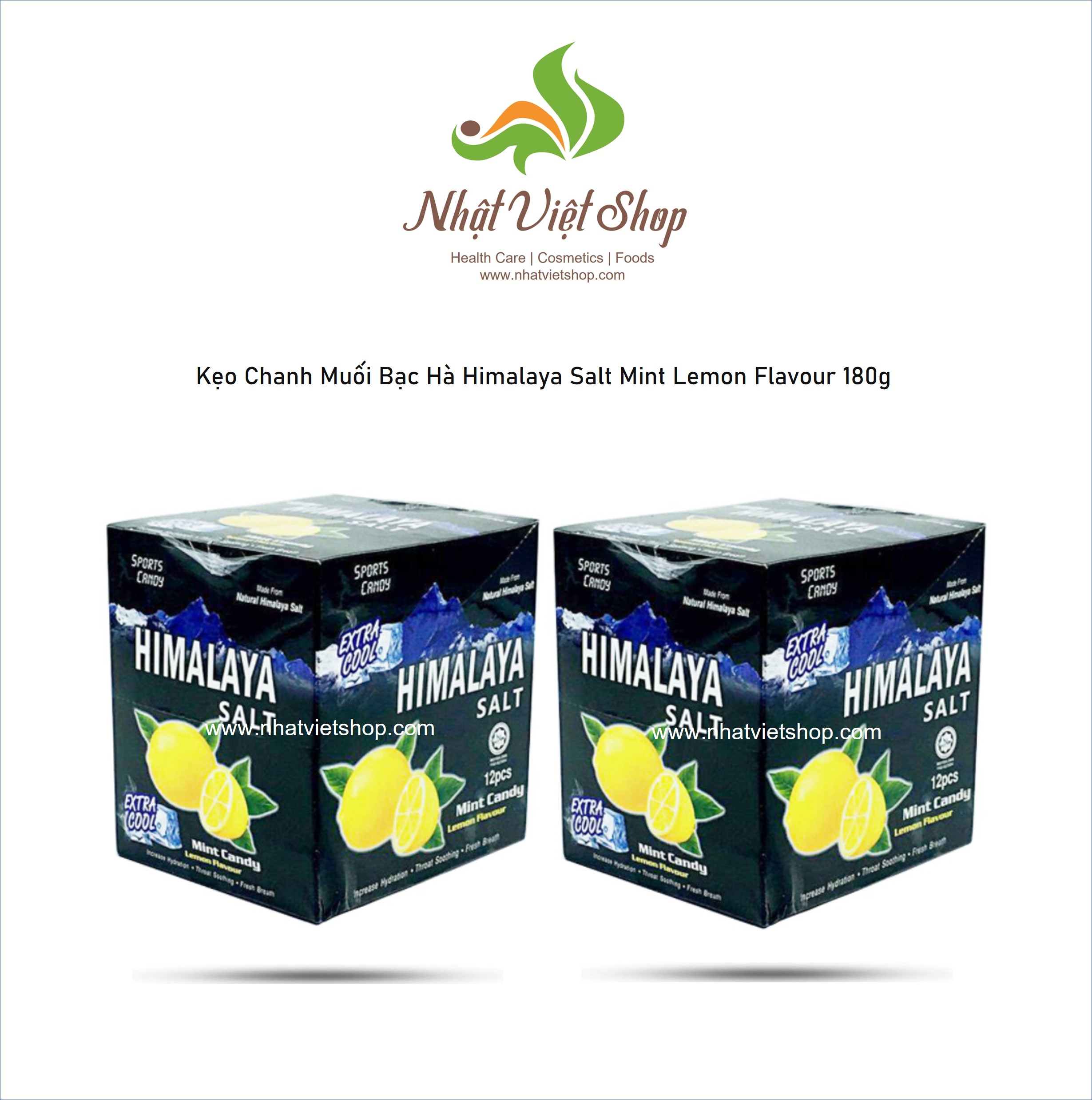 Combo 2 hộp Kẹo Chanh Muối Himalaya Mint Candy Lemon Flavour 180g
