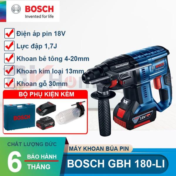 Máy khoan búa dùng Pin Bosch GBH 180-LI ( 2 pin 18V 4.0Ah)