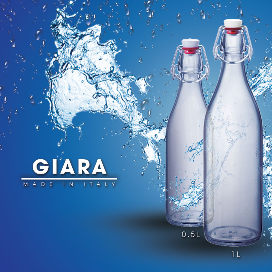 [ĐỦ SIZE - ITALIA] Chai thủy tinh nắp cài Giara (Bormioli Rocco)
