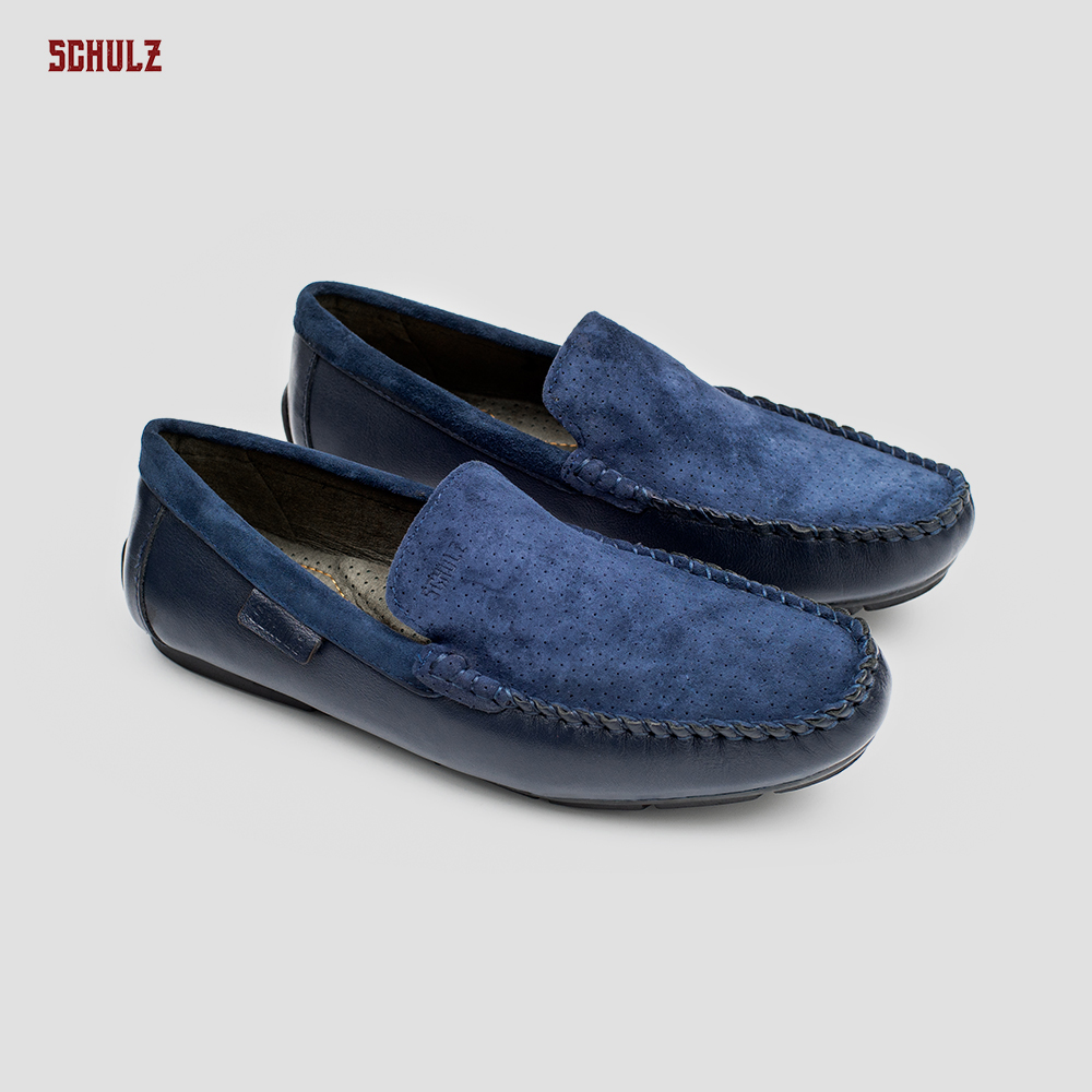 Giày Da Loafer Phối Da Lộn Schulz L3-II19NAVY