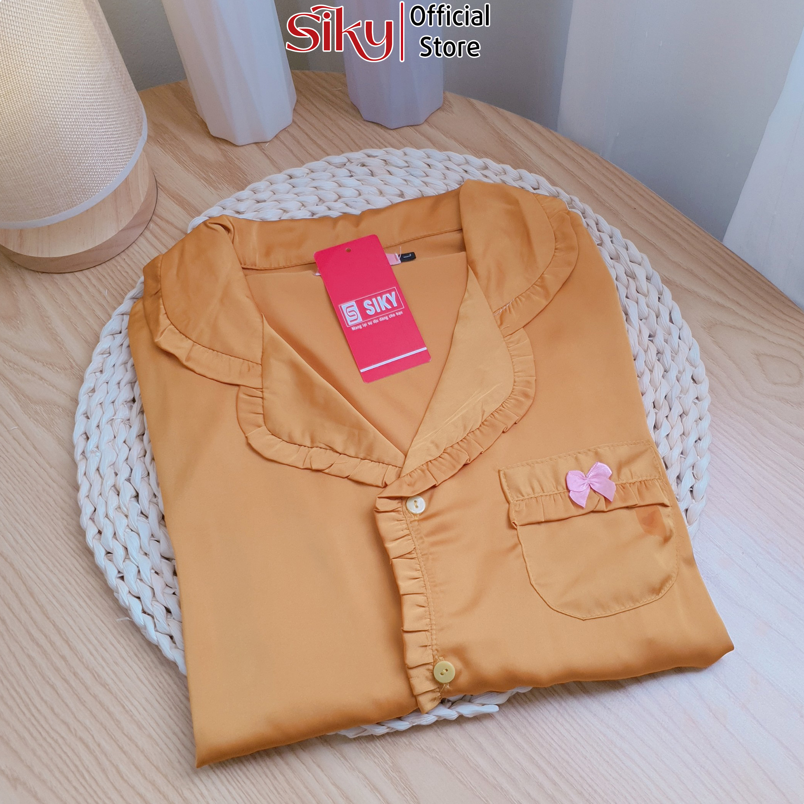 Bộ pijama nữ lửng SIKY chất lụa satin - BN07