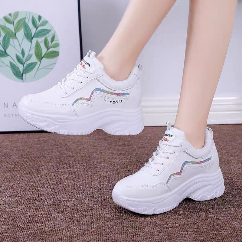 Giày thể thao nữ độn đế 6 viền KO siêu phẩm