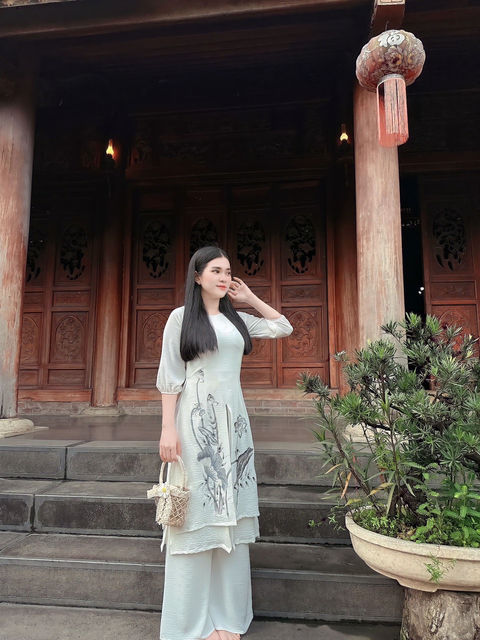 đồ lam đi chùa _ Mẫu áo dài 8 tà ( hàng cao cấp )