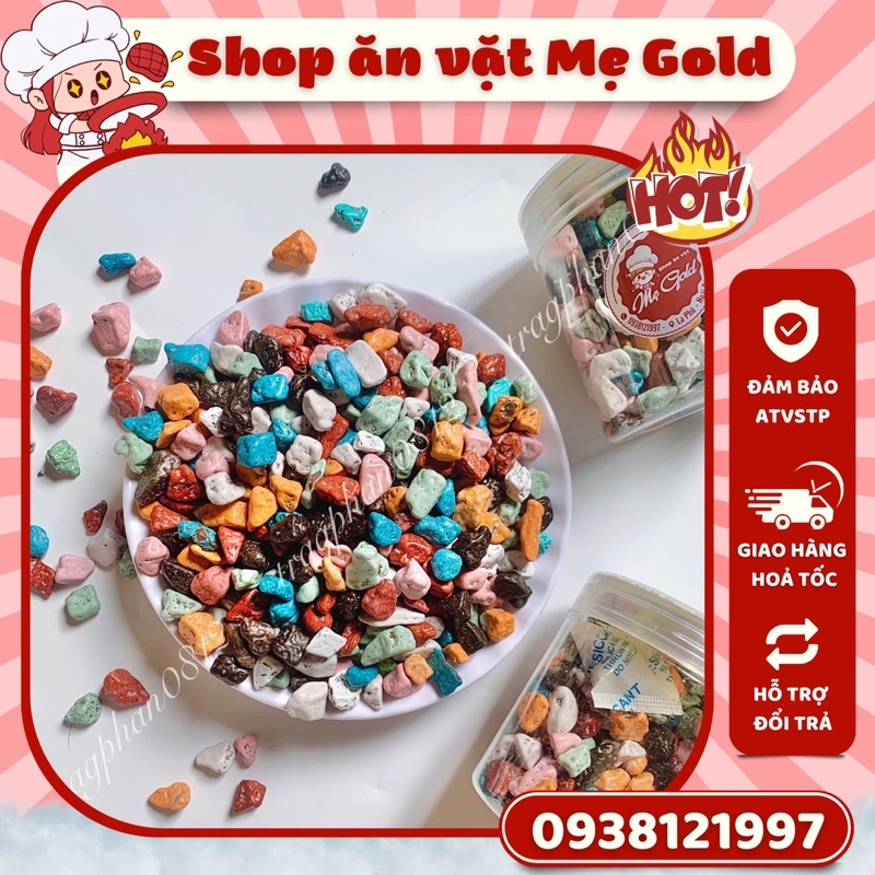 Kẹo socola sỏi đá, viên nhộng sắc màu (hũ 300g)