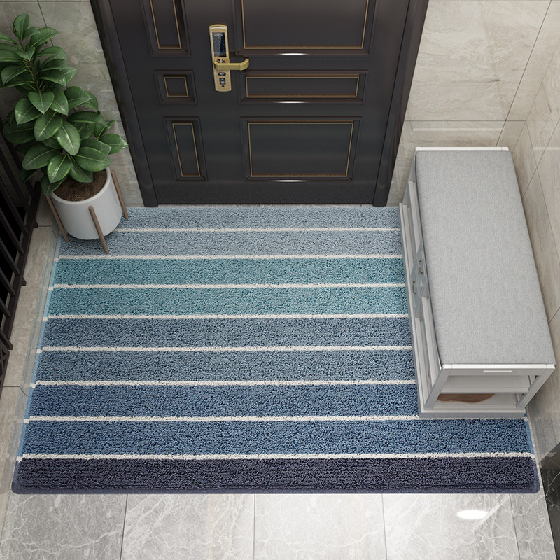 Thảm Nhựa Đan Rối Tesslin Sợi Lụa Màu Phối Sọc Để Ở Cửa Ra Vào