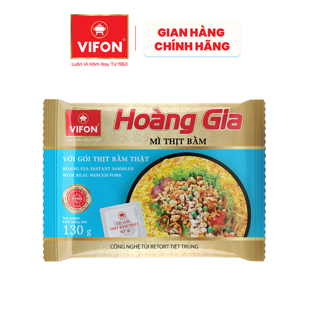 [MUA LÀ CÓ QUÀ] Set 5 gói/ Thùng 18 gói Mì Thịt Bằm Có Gói Thịt Bằm Thật Hoàng Gia VIFON 130gr