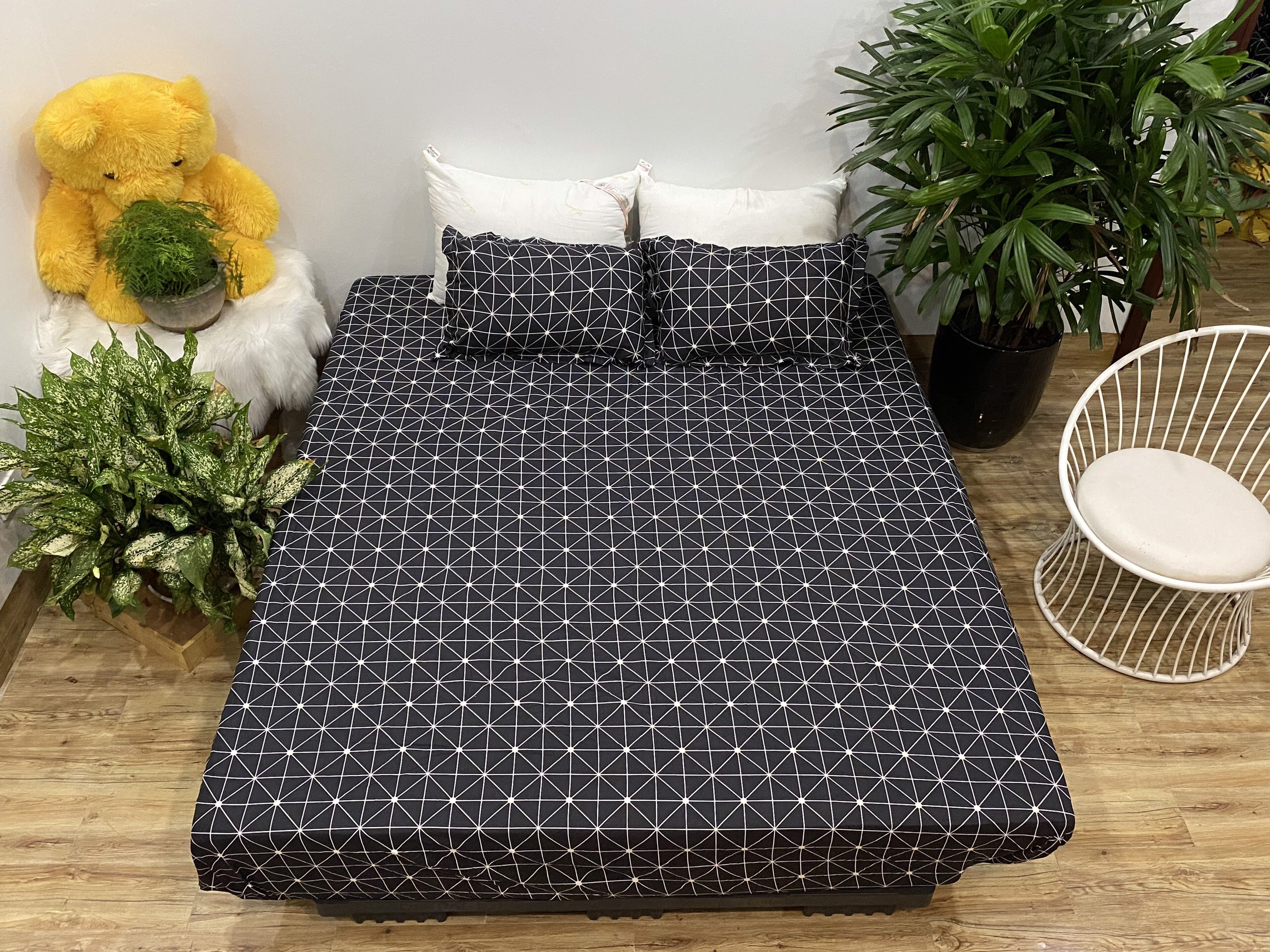 Set Ga Gối 3 món siêu cute ( 01 ga chun + 2 vỏ gối nằm ) chất liệu cotton poly mềm mát không nhăn không xù lông