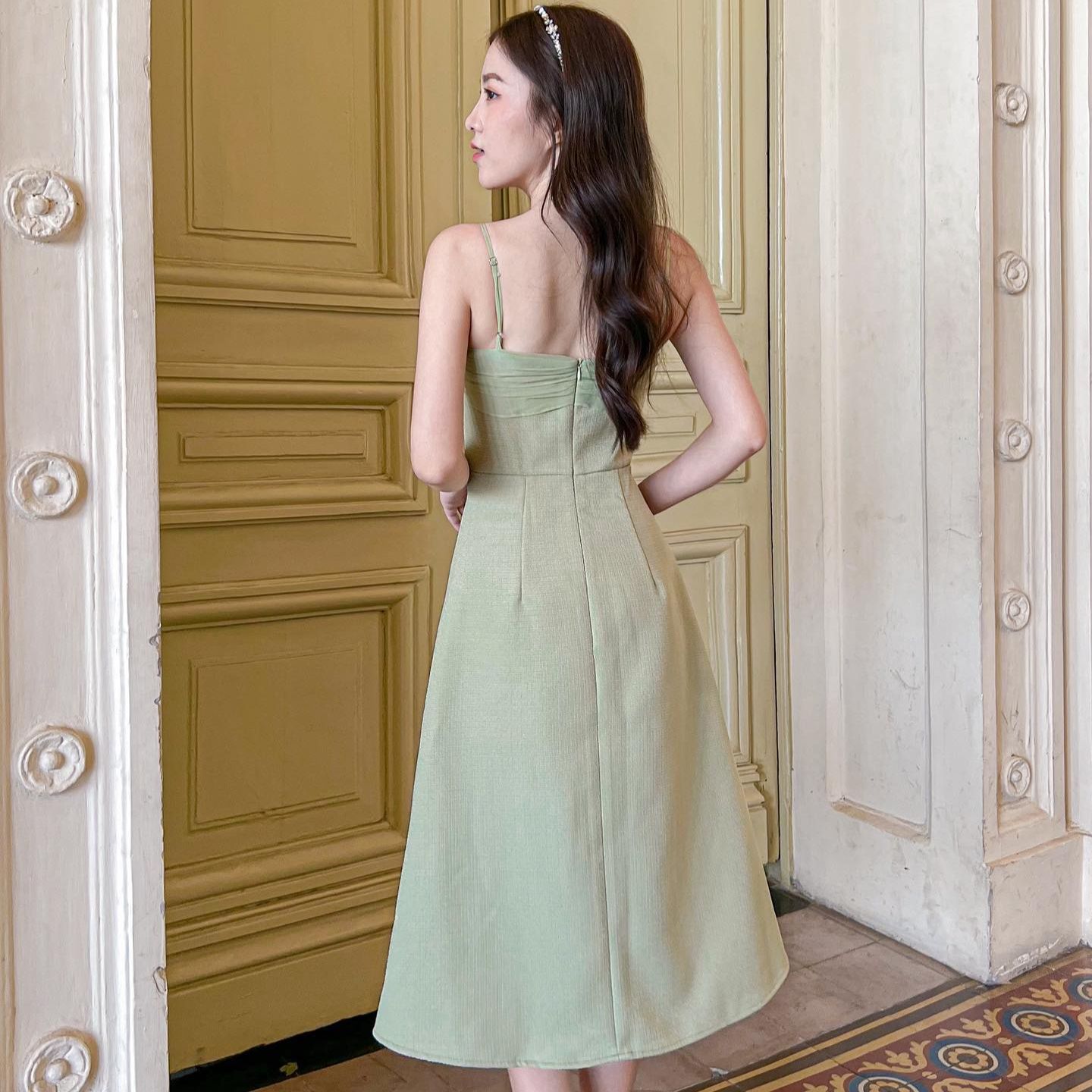 Đầm CANIVA - Đầm 2 dây nhún ngực
