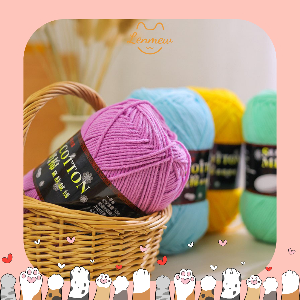 Len Milk Cotton 125G (Loại 1) (Bảng Màu 01 - 50)