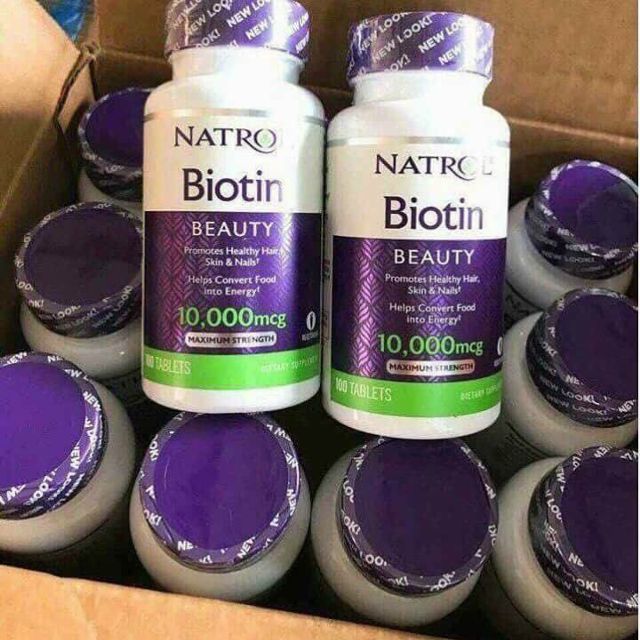 Viên uống hỗ trợ mọc tóc và giảm rụng tóc Natrol Biotin Beauty 10,000mcg - EDS