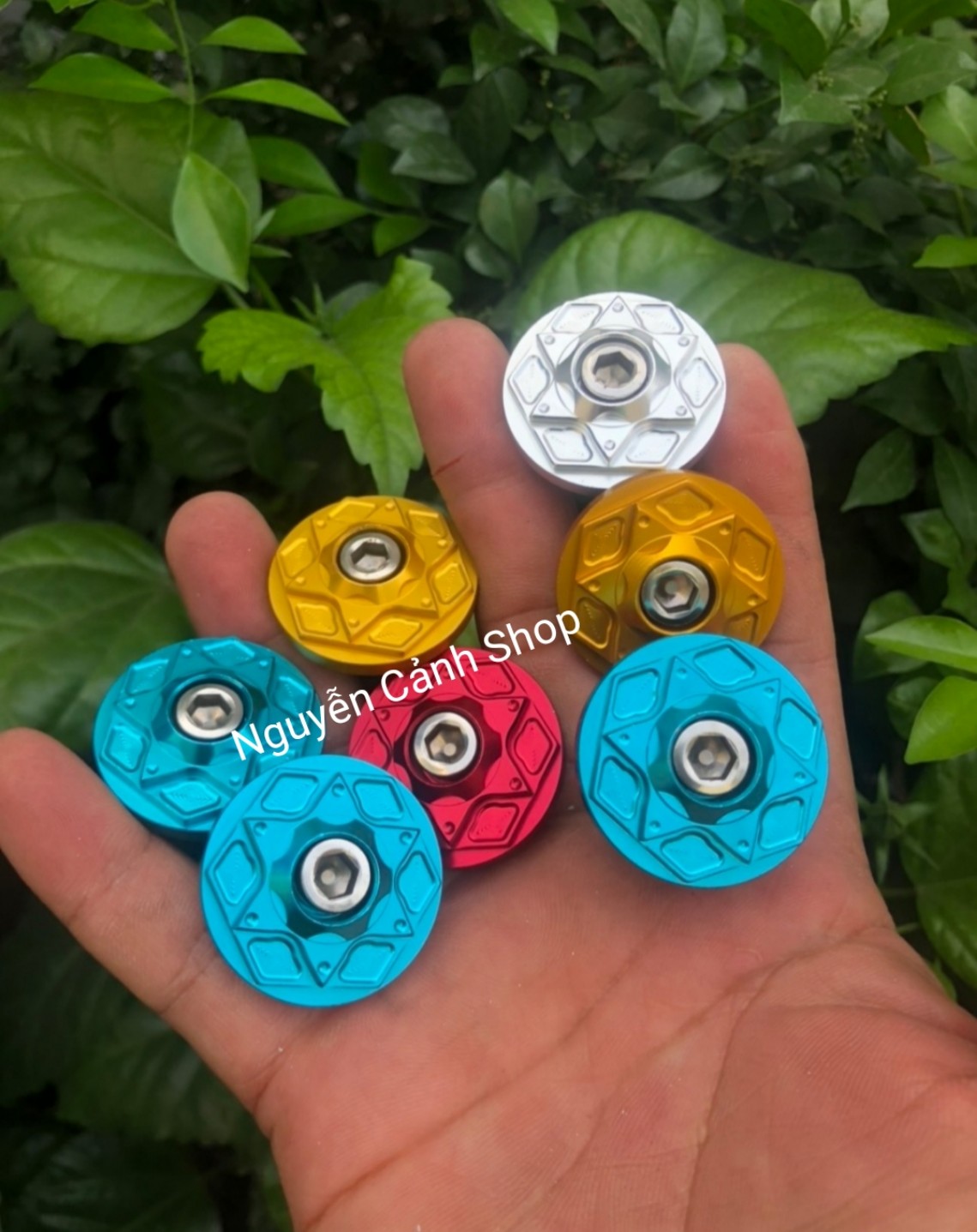 Gù trang trí Tay Lái Nhôm CNC Lên màu Kiểu GR5 siêu rẻ,đẹp gắn Mọi loại xe máy