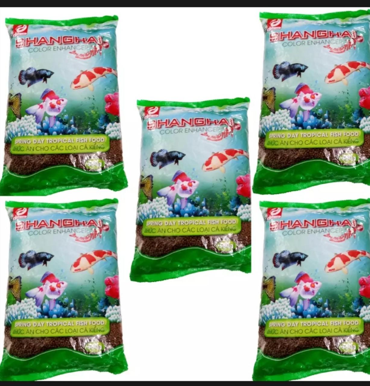 Combo 5 bịch Thức Ăn Cá ShangHai 500g viên nhỏ- Cám Cá Cảnh
