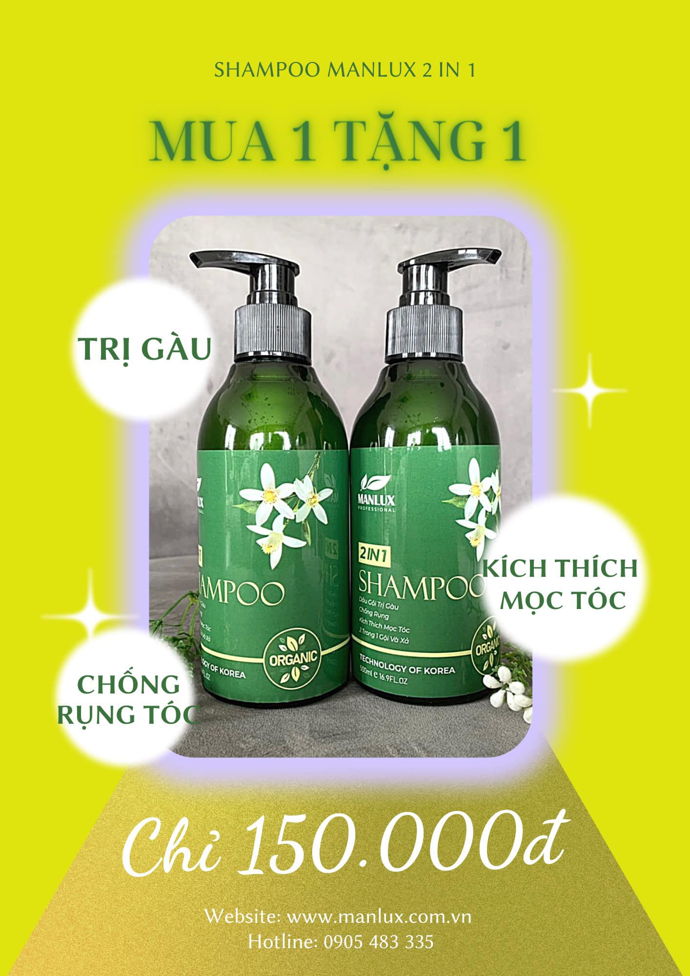 Dầu gội tinh chất bưởi ManLux