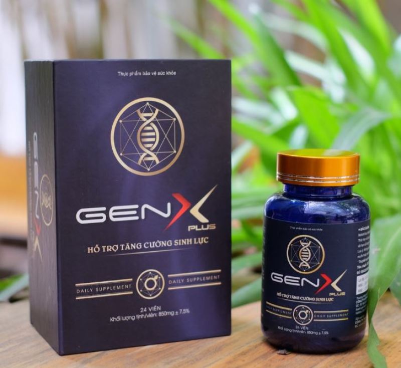 Gen X Plus - Hỗ trợ sức khoẻ sinh lý nam - Hạ chế xuất tinh sớm - Hộp 24 viên cao cấp