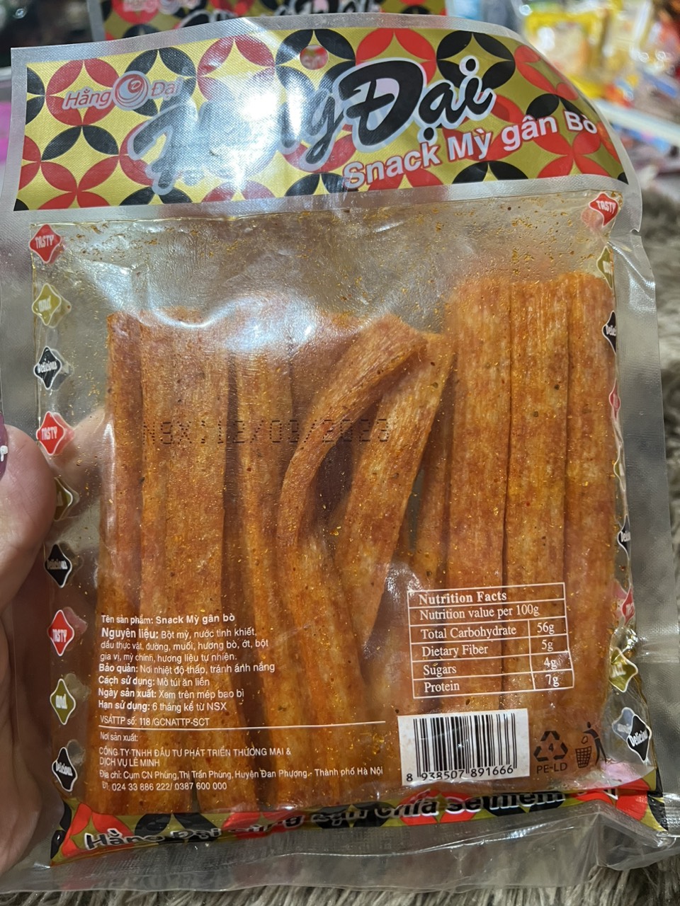 Snack mỳ gân bò Hằng Đại 176g