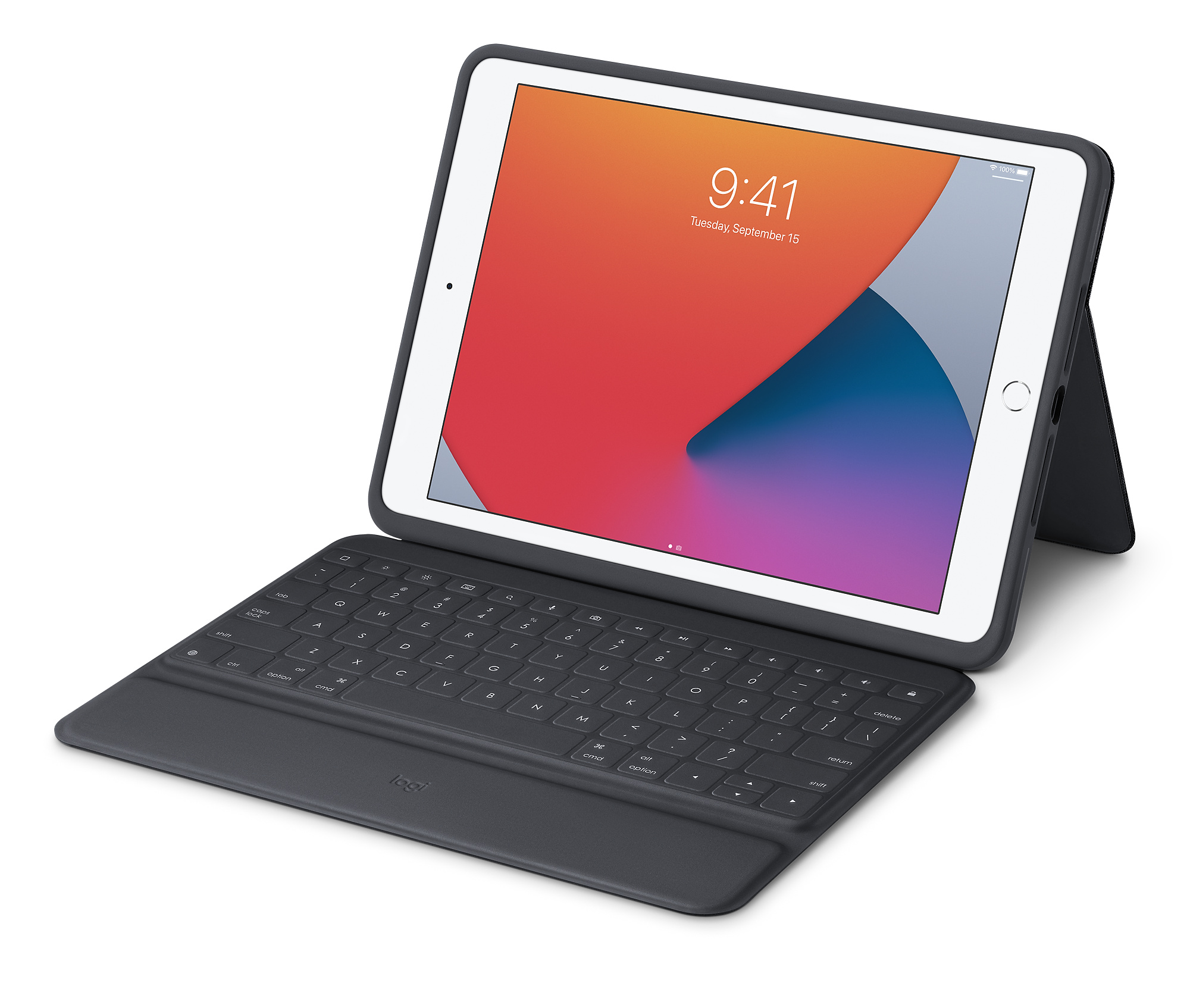 Logitech Rugged Folio for iPad 1st Gen 7,8 and 9-leather case with keyboard