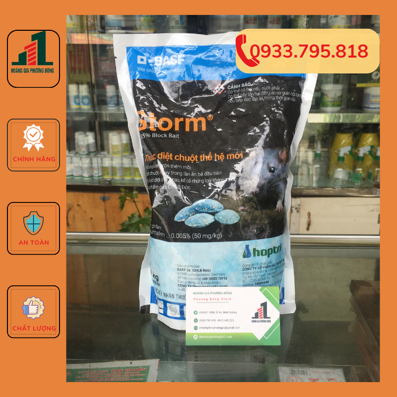 Thuốc diệt chuột Storm 0.005% gói 1kg
