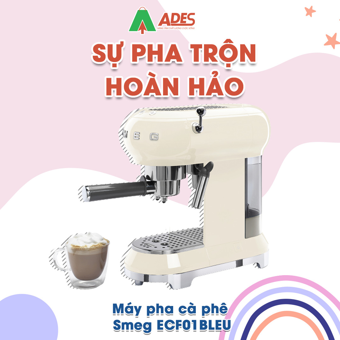 Máy pha cà phê Smeg ECF01BLEU - Bảo Hành Chính Hãng