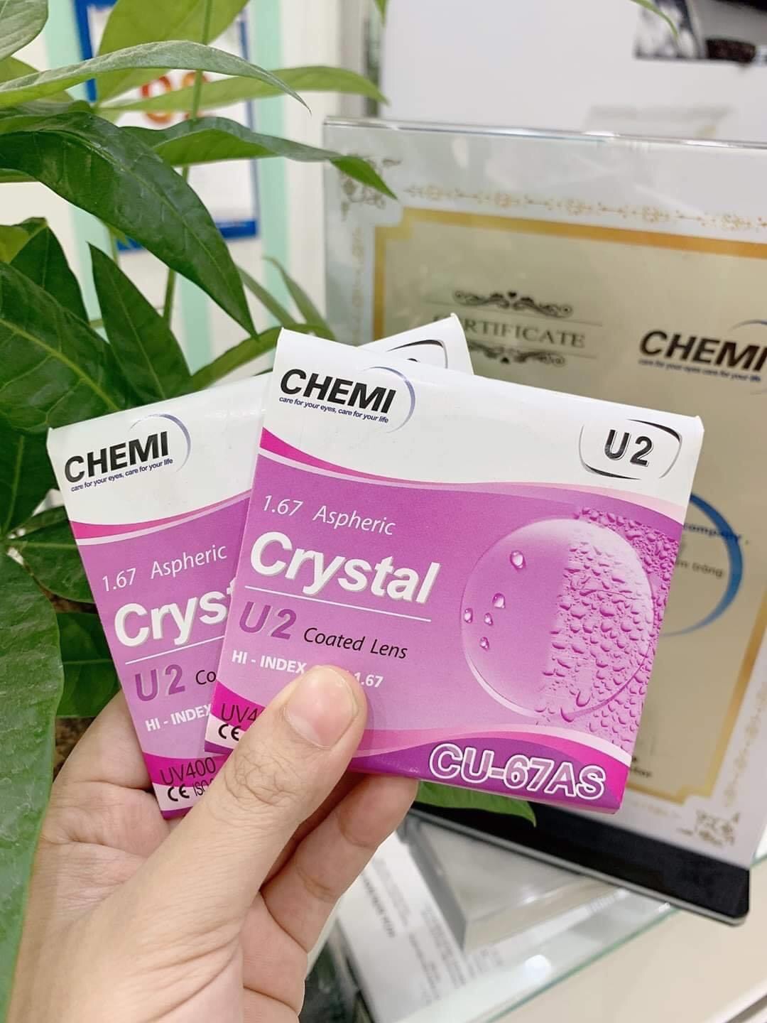 Tròng kính 1.67 chemi siêu mỏng chính hãng